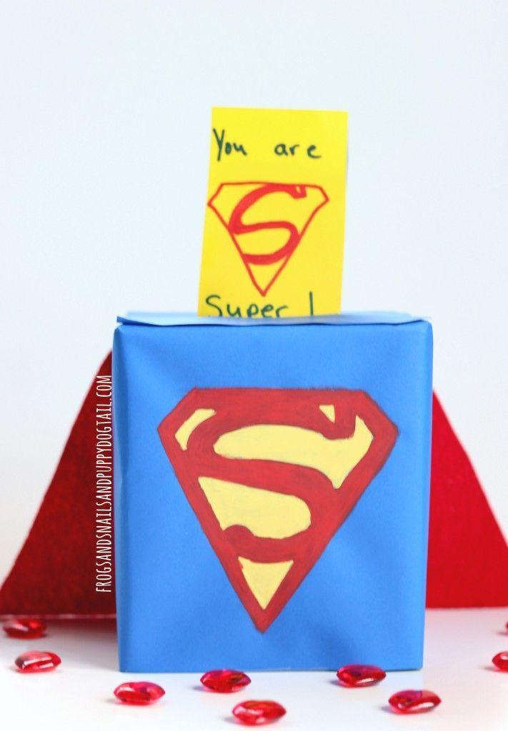 Valentine Superman Logo - Superman Valentine Card Box Holder. Easy Kids' Crafts