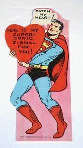 Valentine Superman Logo - VTG 1966 SUPERMAN VALENTINE DAY DIE CUT CARD UNUSED SUPER SONIC ...