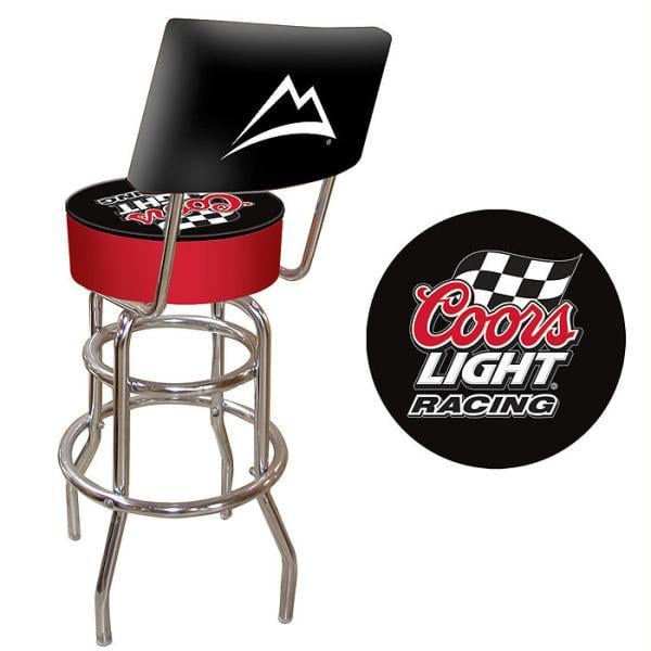 Coors Light Racing Logo - Coors Light Racing Padded Bar Stool with Back