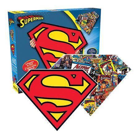 Valentine Superman Logo - DC Comics Superman Logo & Collage Double Sided 600pc Puzzle