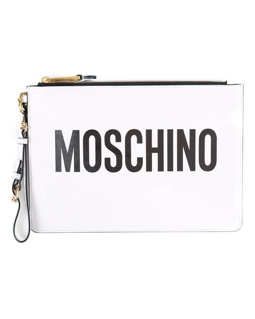 Moschino Couture Logo - Moschino Couture Women's Logo Clutch White in White - Lyst