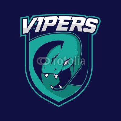Snake Team Logo - Modern professional logo for sport team. Snake mascot. Vipers ...