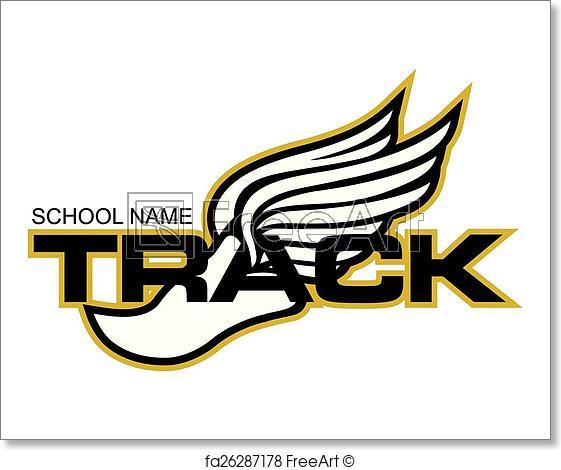 Track and Field Winged Foot Logo - Free art print of Track design. Track and field design with winged