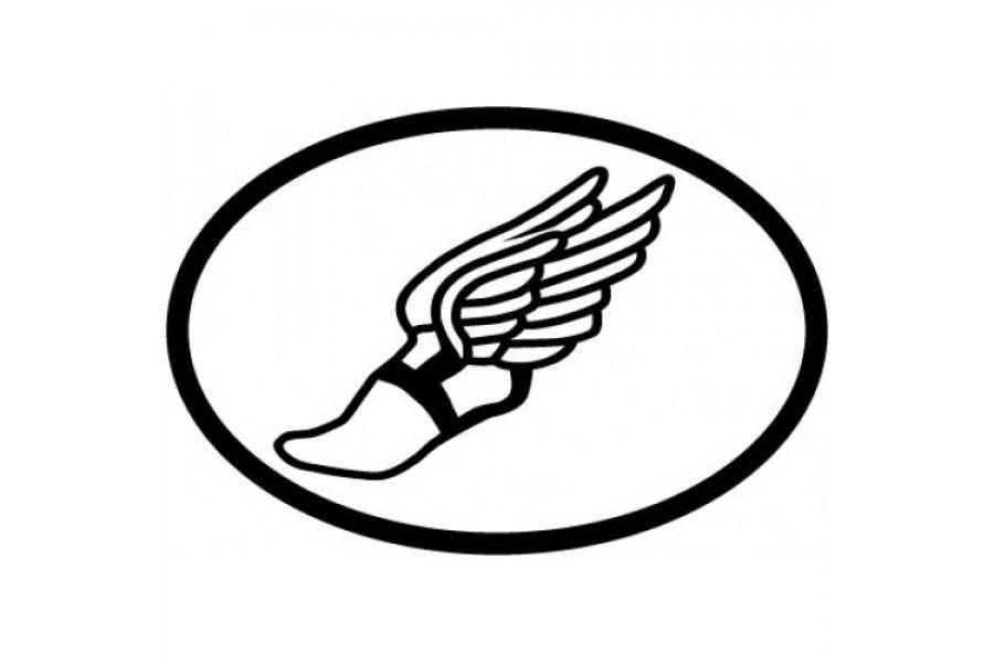 Track Winged Foot Logo - Track and Field Winged Foot Sticker - General - Gear - Clip Art Library