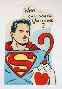 Valentine Superman Logo - VTG 1966 SUPERMAN VALENTINE DAY DIE CUT CARD UNUSED WHO CAN YOU BE ...