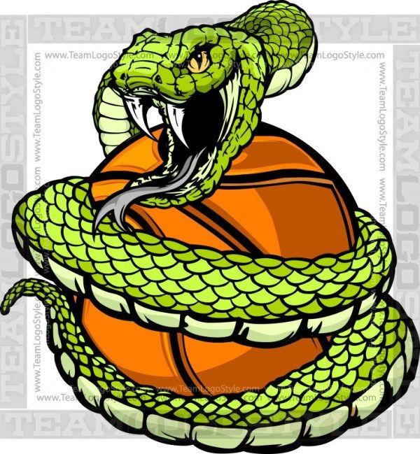 Snake Team Logo - Basketball Viper Logo - Vector Clipart Snake