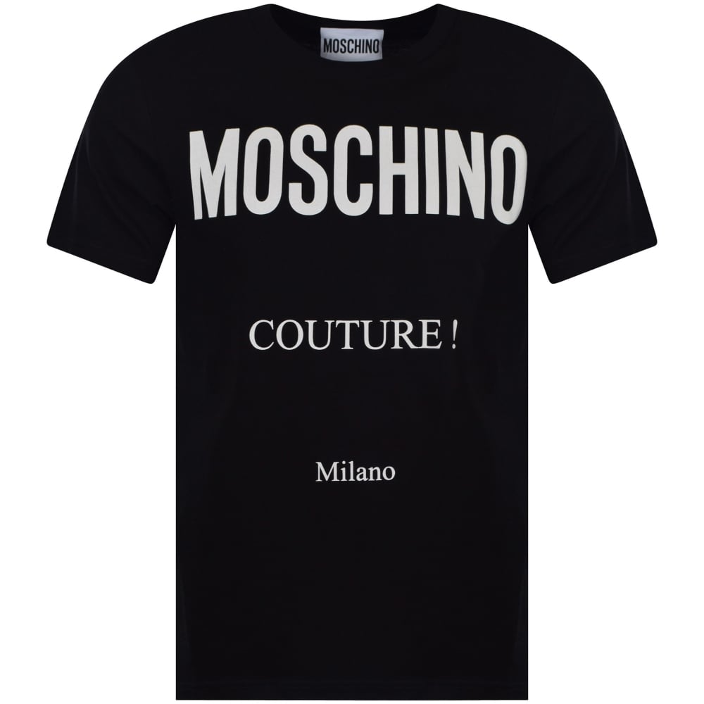 Moschino Couture Logo - MOSCHINO Moschino Black/White Couture Text Logo T-Shirt - Men from ...
