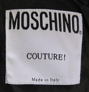 Moschino Couture Logo - Moschino Couture Dress Label. Moschino Couture label from a