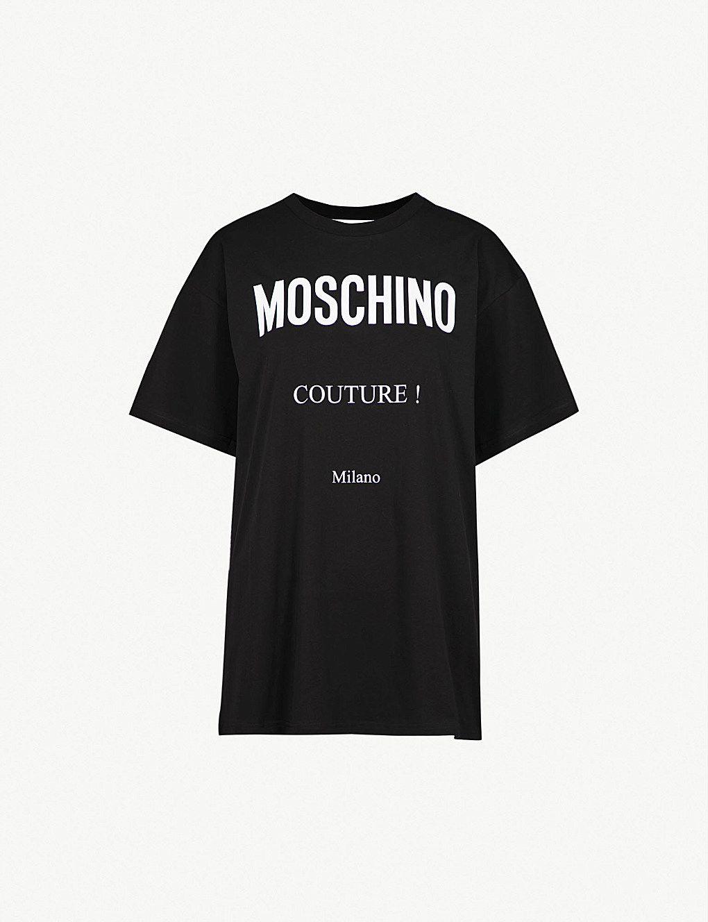 Moschino Couture Logo - MOSCHINO Print Cotton Jersey T Shirt