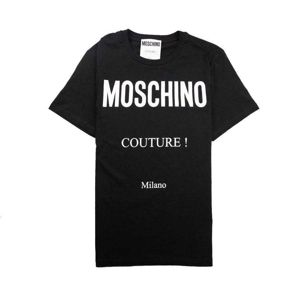 Moschino Couture Logo - Moschino Couture Milano Logo T-Shirt Black | ONU