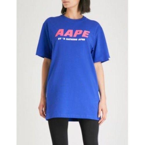 Aape Logo - AAPE Logo-print cotton-jersey T-shirt stretch-jersey tunic Slips on ...