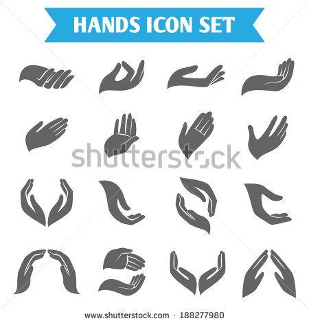 Open Hands Logo - Open empty hands holding protect giving gestures icons set isolated ...