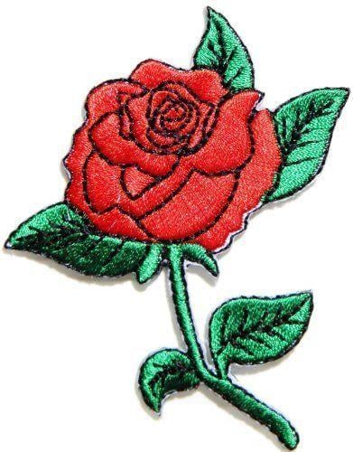 Red Flowers Logo - Amazon.com: Red Rose Flower Logo biker Hog Outlaw motorcycle leather ...
