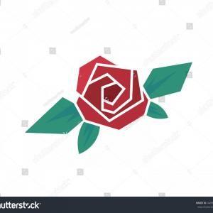 Red Flower Logo - Photostock Vector Modern Abstract Linear Red Flower Logo