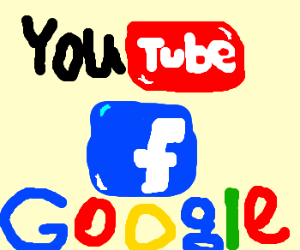 YouTube Google Logo - Youtube + Facebook + Google (logos) drawing