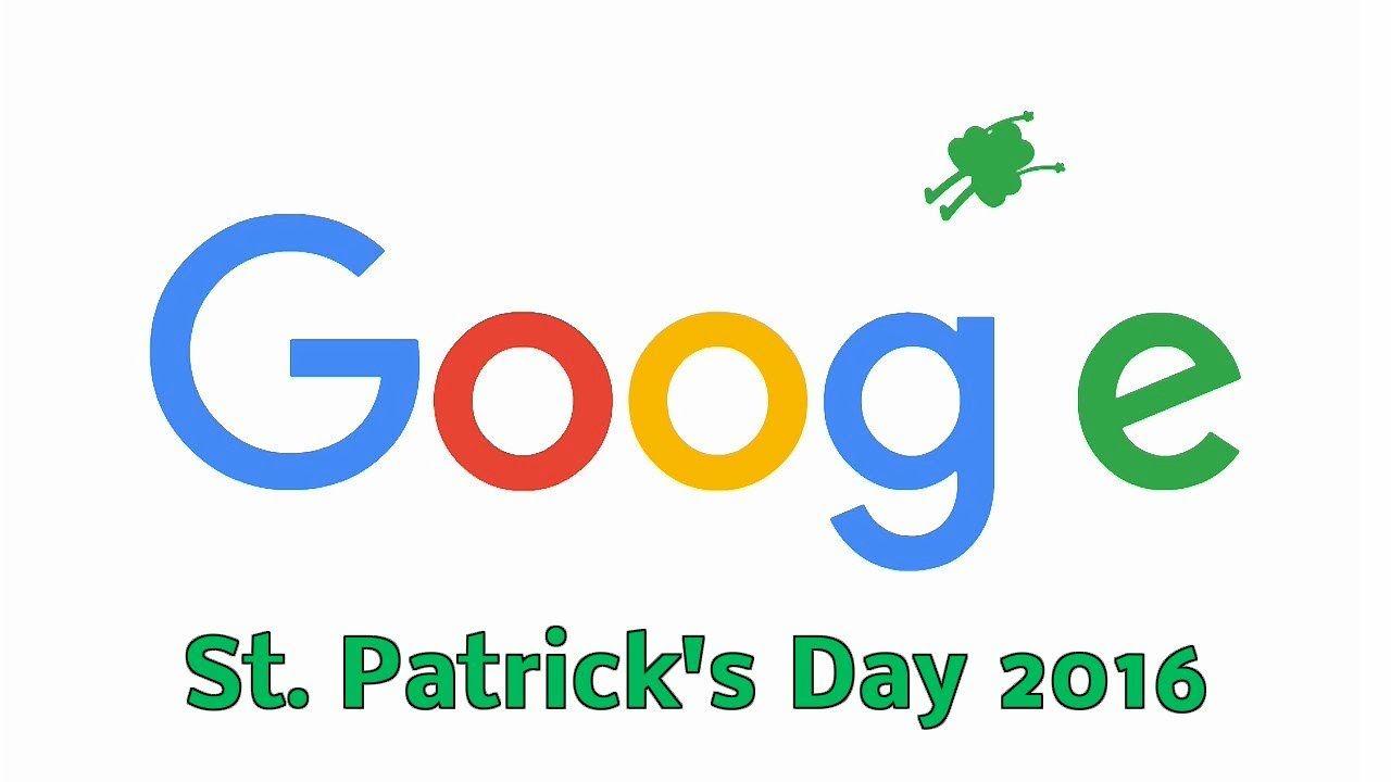 YouTube Google Logo - St. Patrick's Day 2016