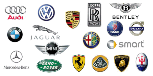European Car Logo - european-car-logos.gif 500×250 píxeles | European design | Cars ...