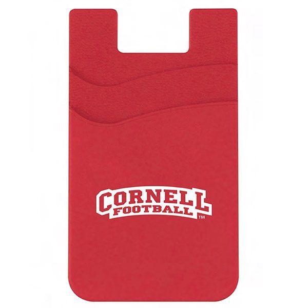 Cornell Football Logo - Dual Pocket Silicone Phone Wallet (Red)