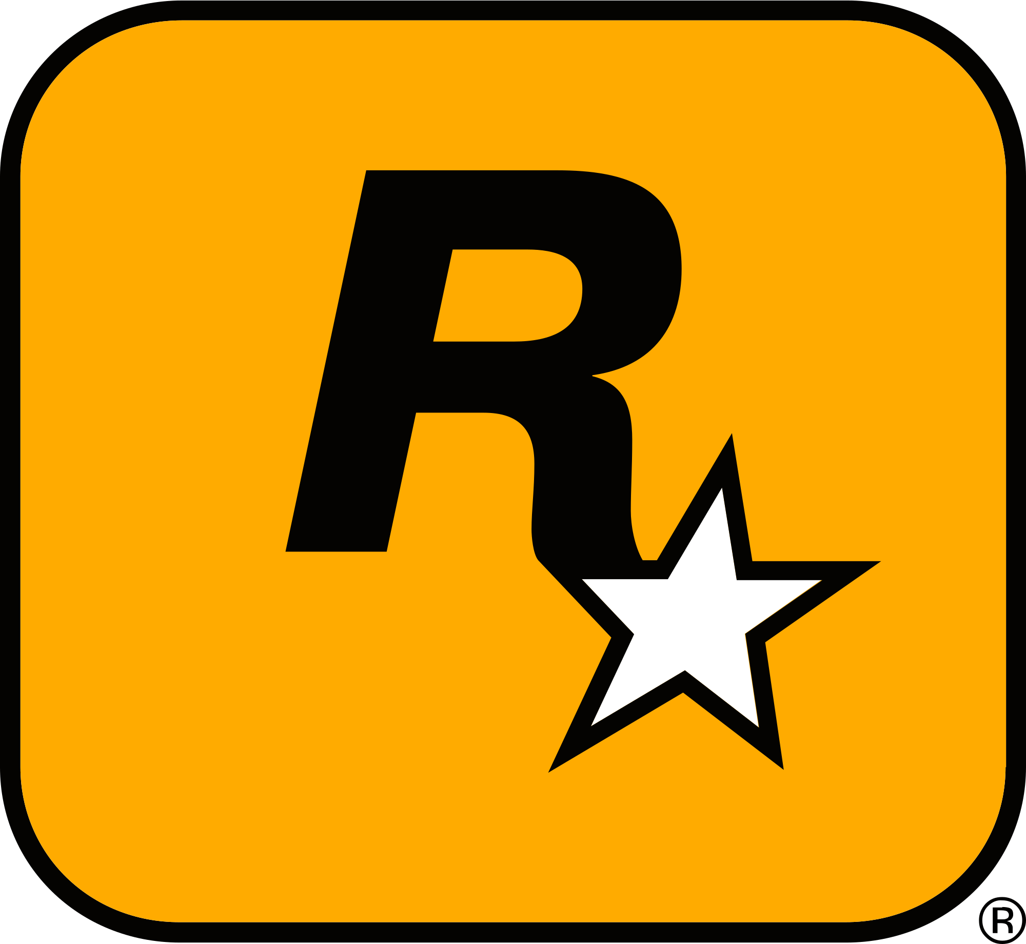 Red and Yellow with the Rock Restaurant in Title Logo - Rockstar Games