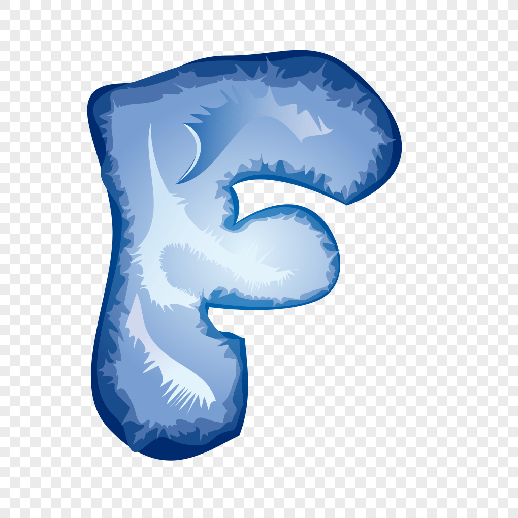 Block F Logo - Vectored cartoon blue ice block f png image_picture free download