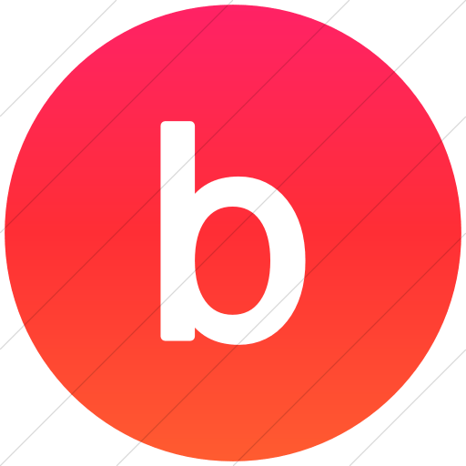 Letter B in Red Circle Logo - IconsETC » Flat circle white on ios orange gradient alphanumerics ...