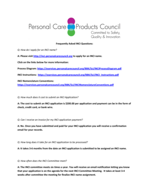 Personal Care Products Council Logo - Fillable Online personalcarecouncil Frequently Asked INCI Questions ...