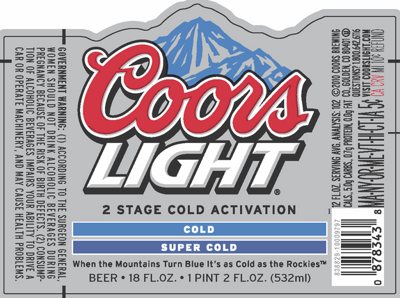 Coors Light Mountain Beer Logo - Coors Light introduces Two-Stage Cold Activation | BeerPulse