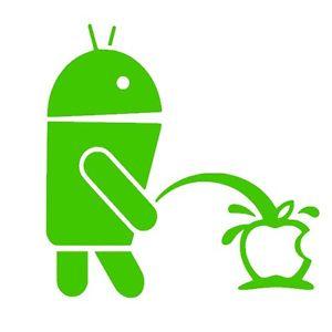 Funny Logo - Android Weeing on Apple Funny logo Vinyl Sticker Decals (13 colors ...