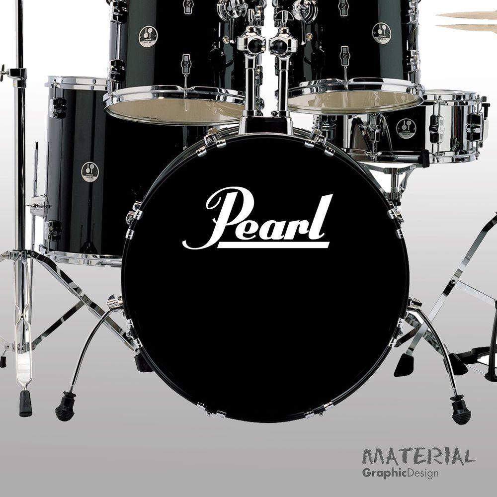 Pearl Drums Logo - 2x Pearl Drums Logo Sticker Decal - bass drum Head Drums kit Percussion  Skin | eBay
