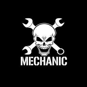 Mechanic Skull Logo - Mechanic Skull Vinyl Decal Stickers - Sticker Flare llc.