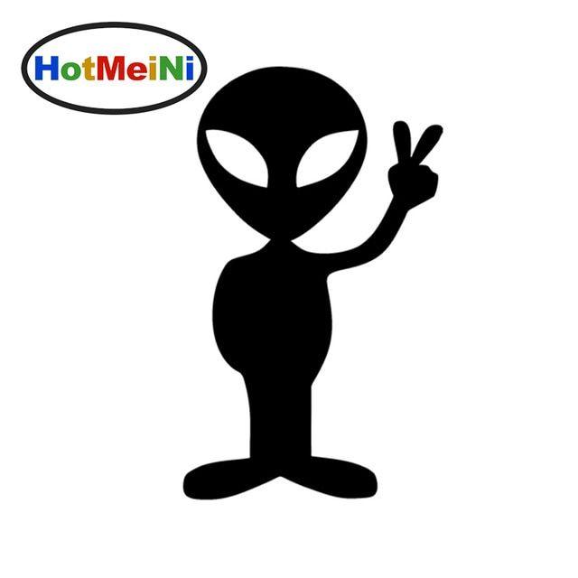 Funny Logo - HotMeiNi 3*5 inch ALIEN Peace Sign We Come in Peace FUNNY Vinyl ...