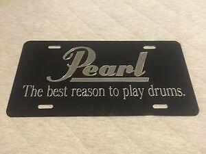 Pearl Drums Logo - Details about Pearl Drums Logo Car Tag Diamond Etched on Aluminum License  Plate