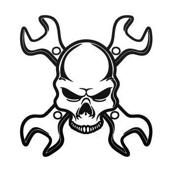 Mechanic Skull Logo - Stickers Factory Decal Mechanic Skull 02577. Stickers Facto