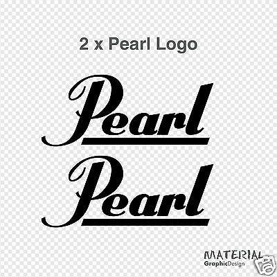 Pearl Drums Logo - 2X PEARL DRUMS Logo Sticker Decal - bass drum Head Drums kit ...
