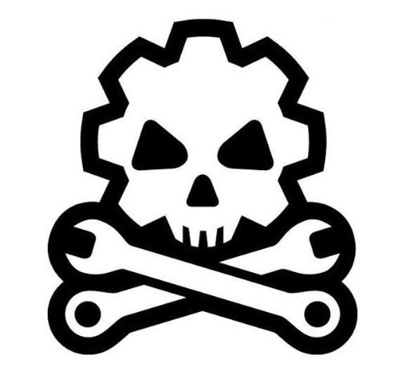 Mechanic Skull Logo - Death Mechanic Skull and Cross wrenches 4 Vinyl Decal