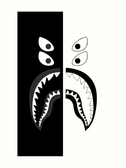 White BAPE Shark Logo - Bape shark Logos
