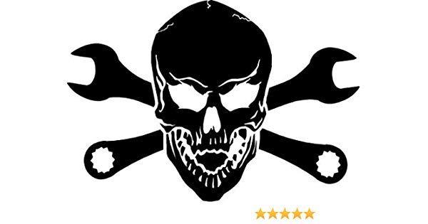 Mechanic Skull Logo - Amazon.com: Tool Wrench Mechanic Skull Vinyl Decal Sticker- 6