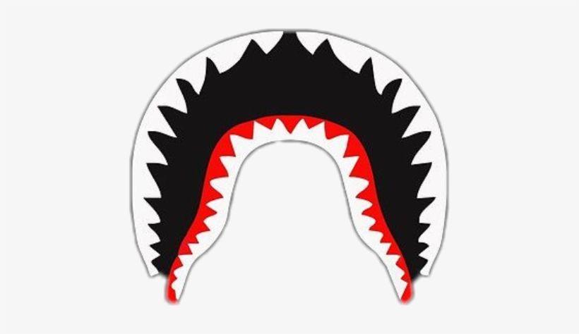 White BAPE Shark Logo - Bape Mouth Png Shark White Logo PNG Image. Transparent PNG
