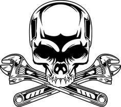 Mechanic Skull Logo - Best Truck Decals image. Truck decals, Skulls, Vinyl decals