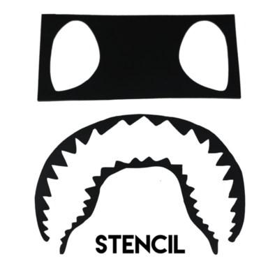 Black and White BAPE Shark Logo - BAPE SHARK TEETH / MOUTH VINYL STENCIL *HIGH QUALITY* – ONE15