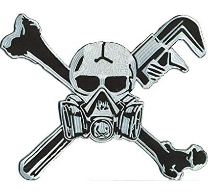Mechanic Skull Logo - GAS MASKS mechanic Skull Biker Patches Badges maniac