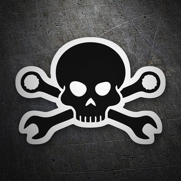 Mechanic Skull Logo - Sticker Mechanic Skull