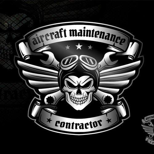Mechanic Skull Logo - Aircraft maintenance contractor logo design for mechanics out there ...