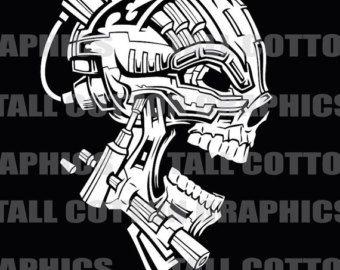 Mechanic Skull Logo - Mechanical skull | Etsy