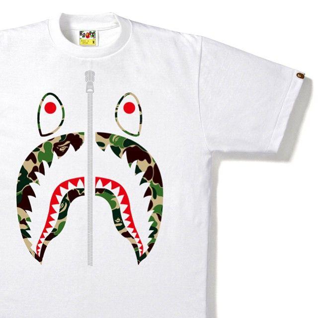White BAPE Shark Logo - bape camo shark shirt sale > OFF71% Discounts