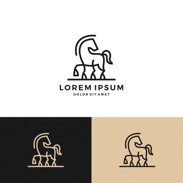 Horse Line Logo - Horse logo vector icon line art outline download Vector | Premium ...