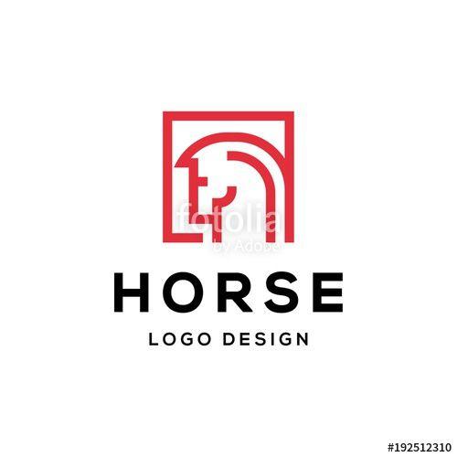 Horse Line Logo - Head Horse Logo, Simple Square Line Head Design Logo Vector