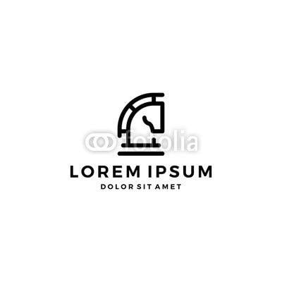 Horse Line Logo - horse knight chess head logo line outline vector download | Buy ...