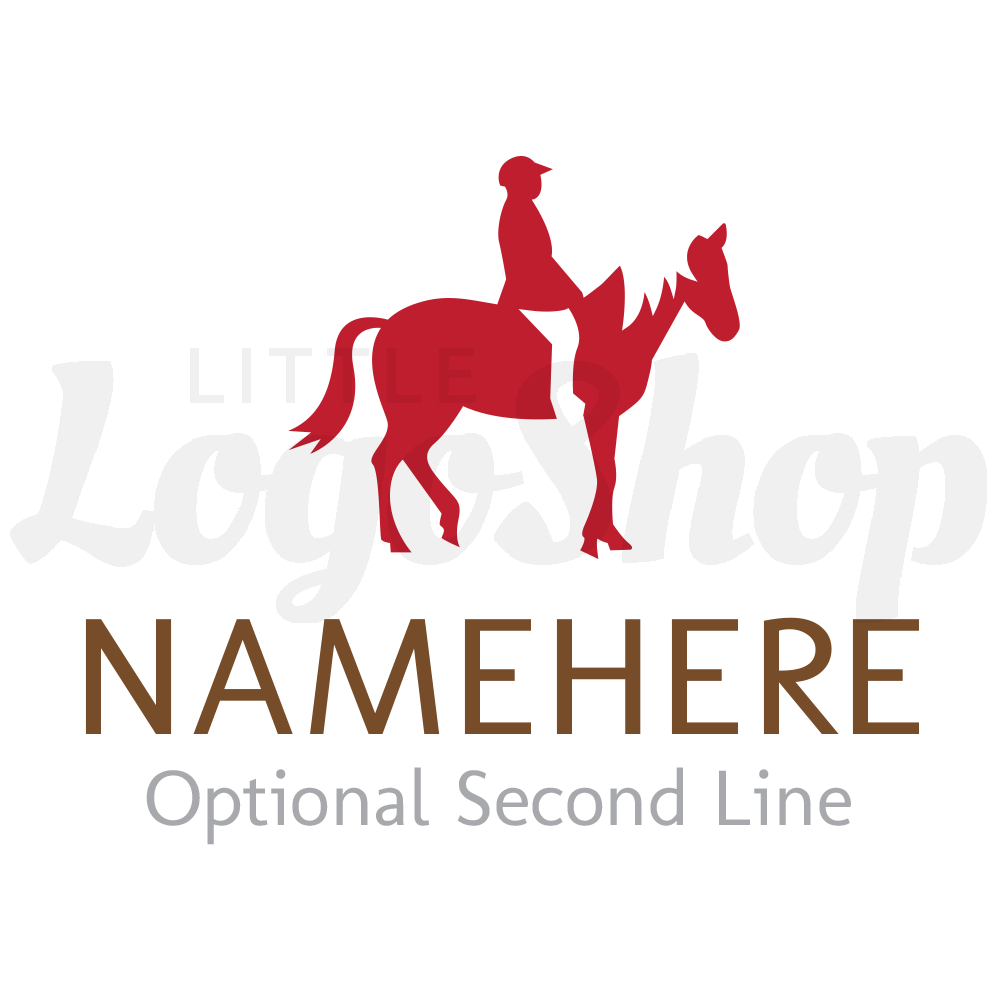 Horse Line Logo - Horse Rider - Little Logo Shop