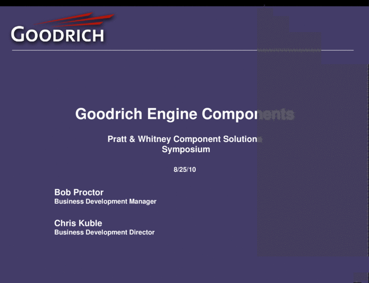 Pratt Whitney Component Solutions Logo - Goodrich Engine Components Pratt & Whitney Component Solutions